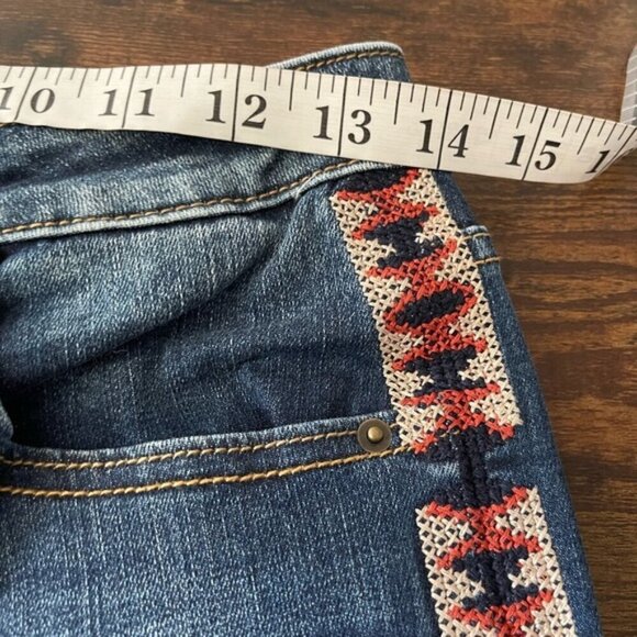 Driftwood Jackie High-Rise Embroidered Jeans size 27 Aztec bohemian stretch - Picture 10 of 12